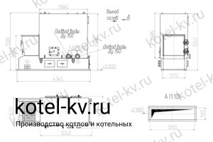 Котел 2.2 с топкой ТЛПХ. Чертеж